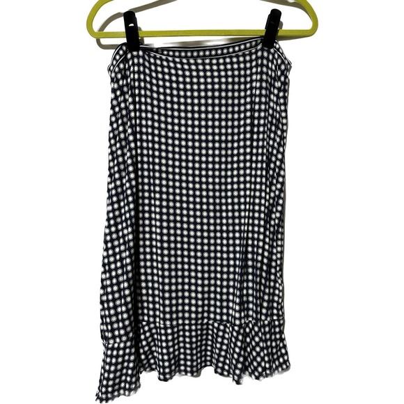 Max Studio Black and white print‎ wrap skirt with ruffle size L - Picture 3 of 3